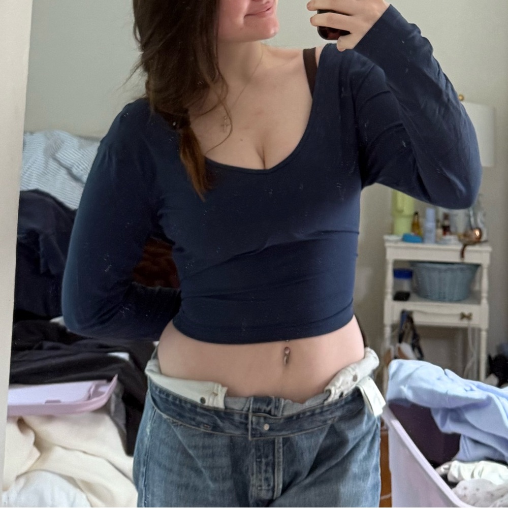 Lululemon Align Navy Long Sleeve Crop Top